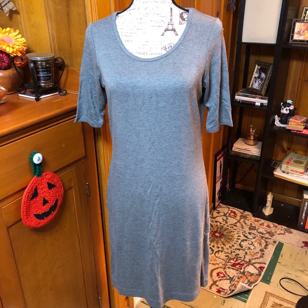 Plain & Classy Gray Boatneck Jersey-knit Dress